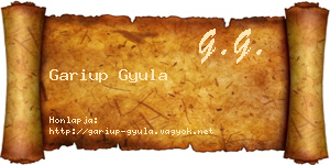 Gariup Gyula névjegykártya