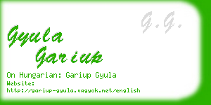gyula gariup business card